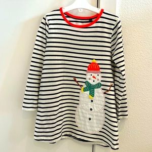 Mini Boden Snowman Holiday Tunic Dress 5-6
